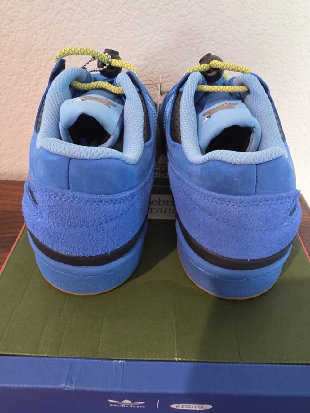 New adidas Originals Forum Low Hebru Brantley GZ4403 Men’s Size 7.5 Blue Suede - Picture 8 of 12
